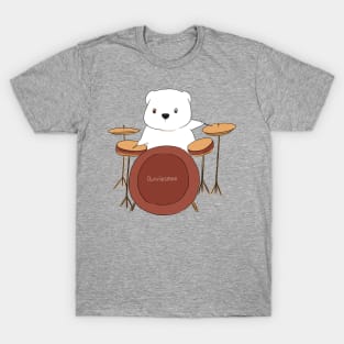 Drummer White Polar Bear | Bunniesmee T-Shirt